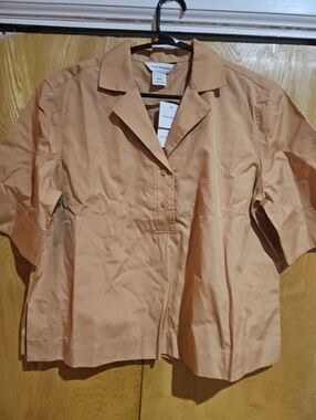 Club Monaco Peach Short Sleeve Button-Front Shirt
